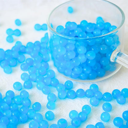 240pcs Glass Beads for Bracelets, 6mm Round Glass Beads for Jewelry Making DIY Crafts (Yellow)