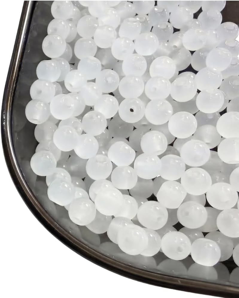 240pcs Glass Beads for Bracelets, 6mm Round Glass Beads for Jewelry Making DIY Crafts (Yellow)