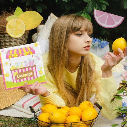 Lemonade Napkins, 40Pcs Lemonade Party Decorations Napkin Paper Lemon Napkins for Summer Fruit Lemon Themed Birthday Party Baby Shower Supplies