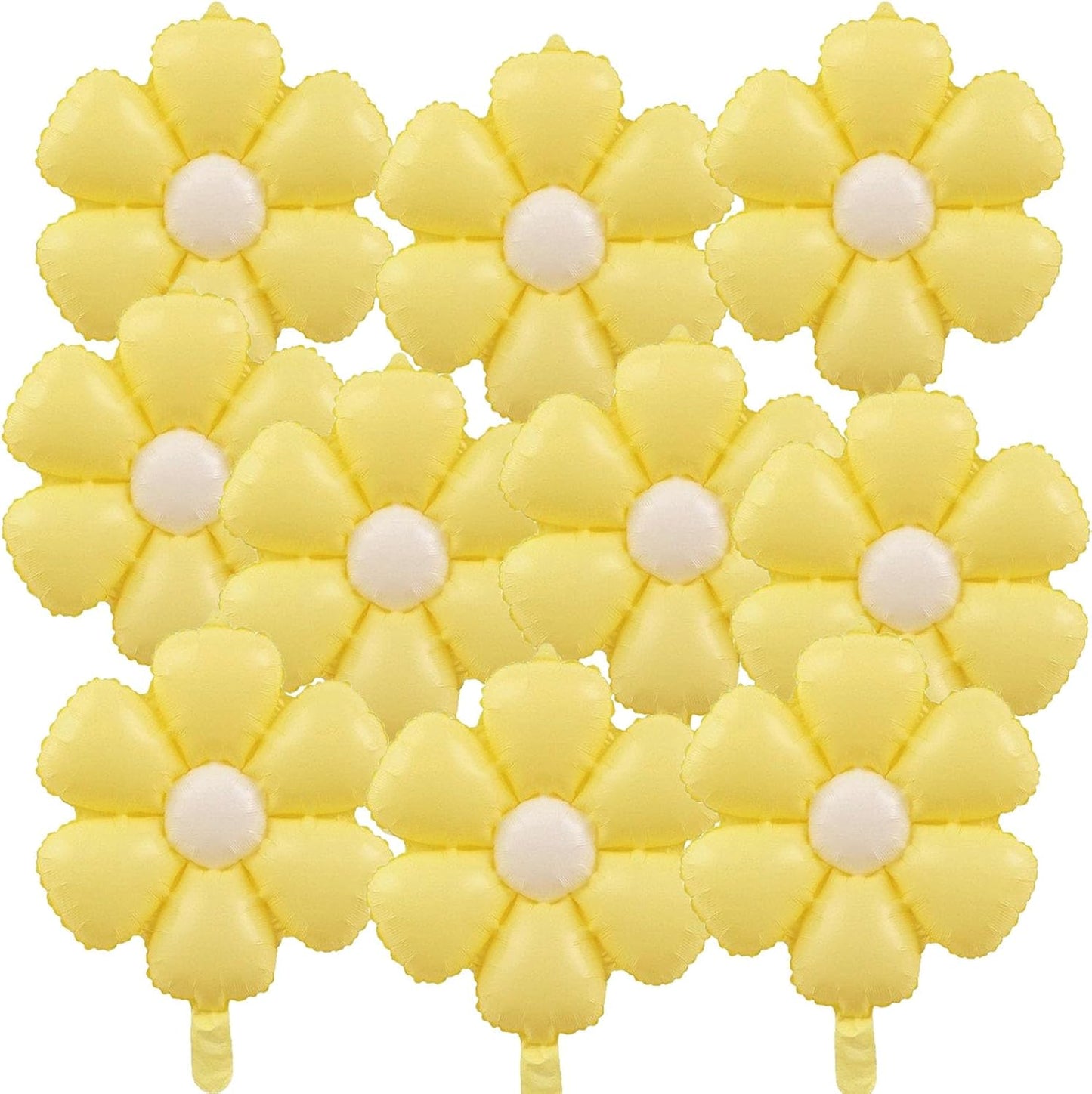 10 Pcs Flowers Birthday Party Balloons Yellow Daisy Birthday Party Decorations Baby Shower, Wedding, Supplies