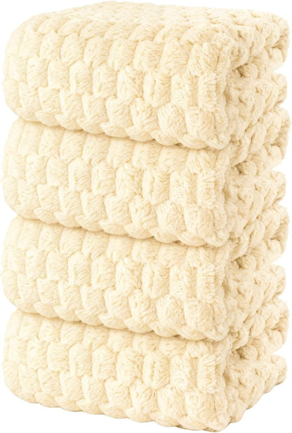 4 Pack Microfiber Bath Towels Large, Super Absorbent, Quick Dry, Plush and Fluffy, 27.5″ x 55″, Luxury Towel Set for Bathroom, Spa, Gym, Travel - Yellow
