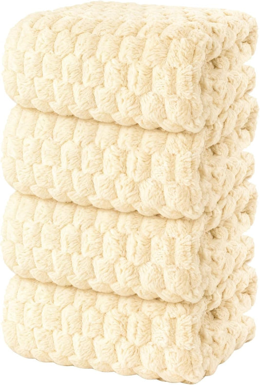 4 Pack Microfiber Bath Towels Large, Super Absorbent, Quick Dry, Plush and Fluffy, 27.5″ x 55″, Luxury Towel Set for Bathroom, Spa, Gym, Travel - Yellow