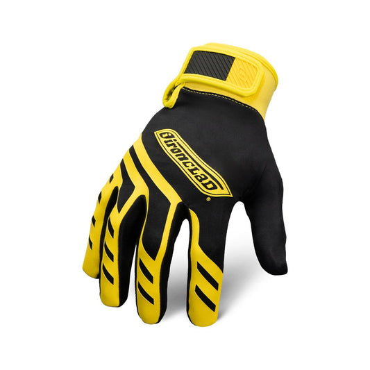 Ironclad Football Gloves SF-Hand, Adult and Youth Receiver Gloves, Yellow/Black