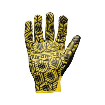 Ironclad Football Gloves SF-Hand, Adult and Youth Receiver Gloves, Yellow/Black