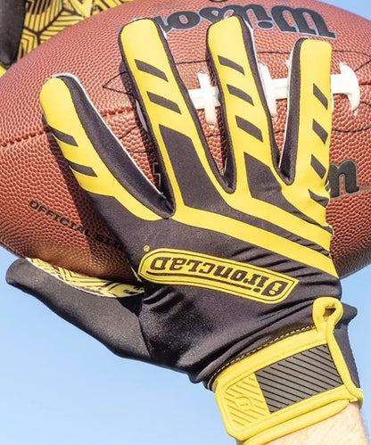 Ironclad Football Gloves SF-Hand, Adult and Youth Receiver Gloves, Yellow/Black