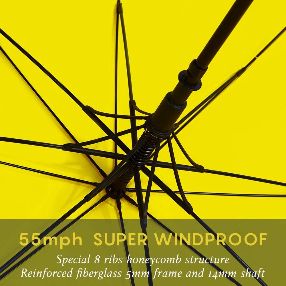 Golf Umbrella Large Windproof Umbrellas Auto Open 55IN | Extra Large Oversized, Sun Protection Ultra Rain & Wind Resistant Umbrellas For Men and Women, Fiberglass Frame