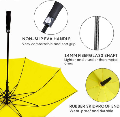 Golf Umbrella Large Windproof Umbrellas Auto Open 55IN | Extra Large Oversized, Sun Protection Ultra Rain & Wind Resistant Umbrellas For Men and Women, Fiberglass Frame