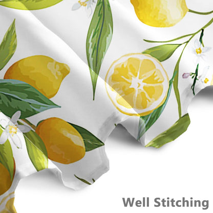 72x72 Inch Lemon Shower Curtain Allover Fruits Lemon Cute Green Leaves Flowers Plant Shower Curtain for Bathroom Set with Hooks, Waterproof Polyester Fabric Kids Adults Bathroom Decor