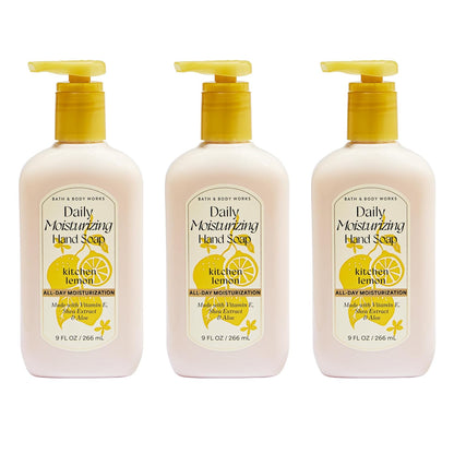Kitchen Lemon Daily Moisturizing Hand Soap - Rich Creamy Formula for Gentle Cleansing & Conditioning - Shea, Glycerin, Vitamin E & Aloe-Infused - Thoughtful Gift - 3-Pack
