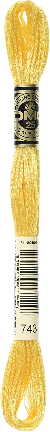 6-Strand Embroidery Cotton Floss, Medium Yellow