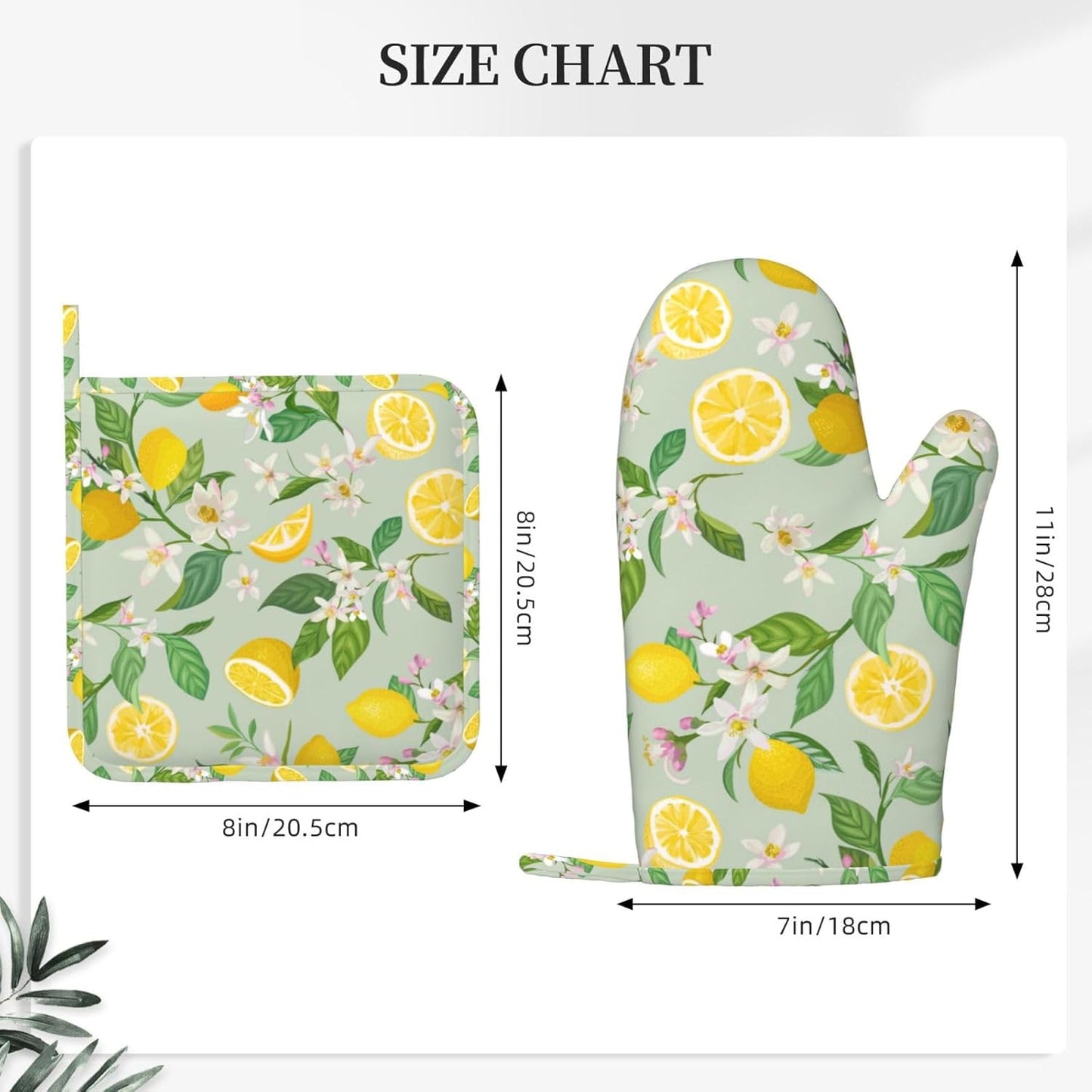 Lemon Oven Mitts Pot Holders Set Silicone Lemon Paper Yellow Citrus Fruit Lemons Kitchen Gloves Potholders Non-Slip Heat Resistant for Chef Baking Cooking Grilling BBQ 4 pcs Kitchen Mitts