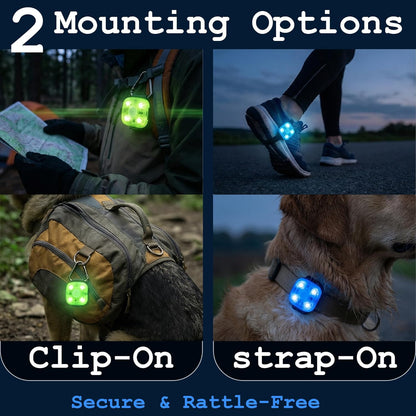 Dog Collar Light, Rechargeable LED Dog Safety Light for Night Walking, Clip-On or Strap-On Pet Light for Collar, Harness and Leash, High Visibility, Water-Resistant, USB-C, Yellow
