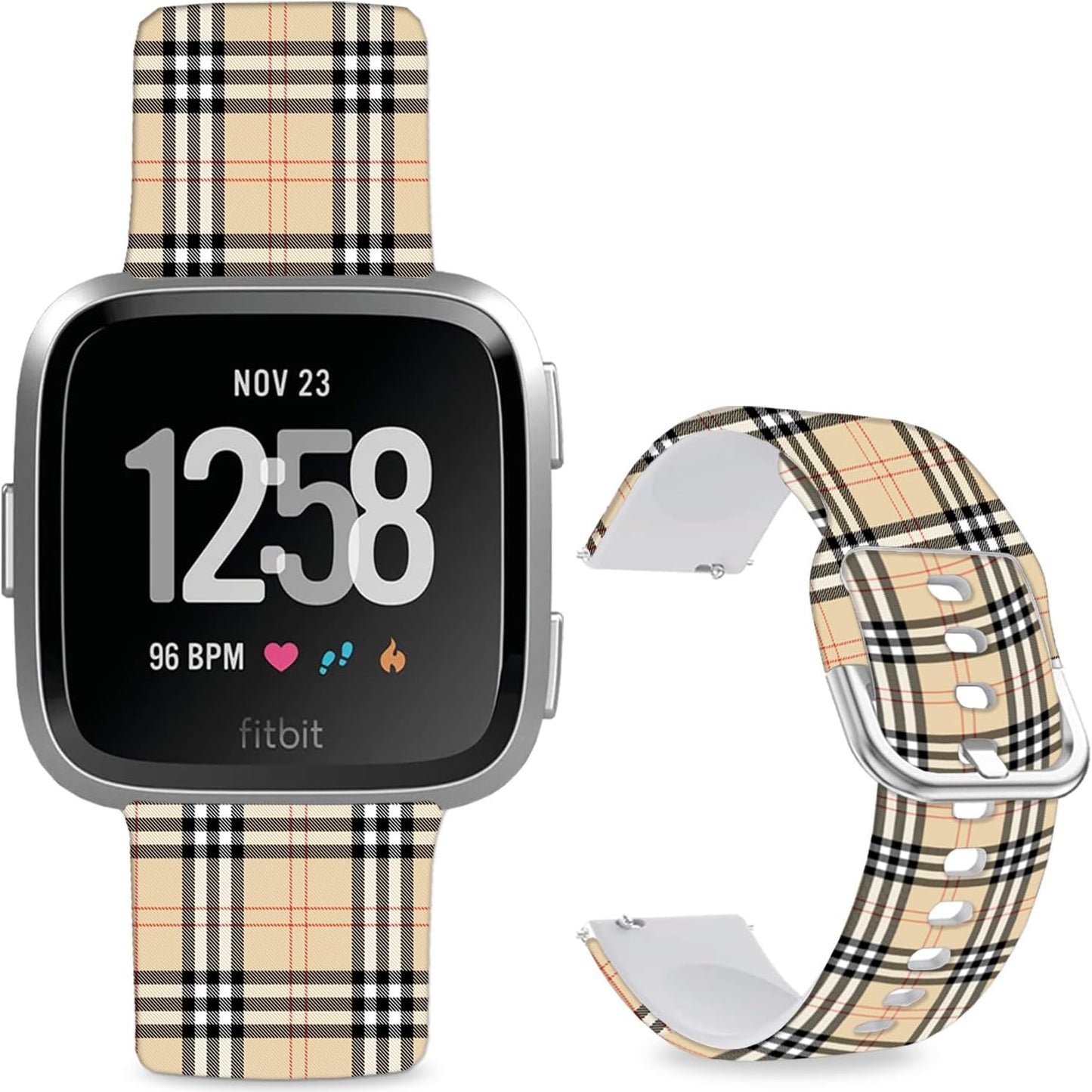 Soft Silicone Watch Bands Compatible with Fitbit Versa 2/Versa/Fitbit Versa Lite/SE Cartoon Band，23mm Cute Floral Pattern Printed Strap Replacement Wristband for Men Women Teens.