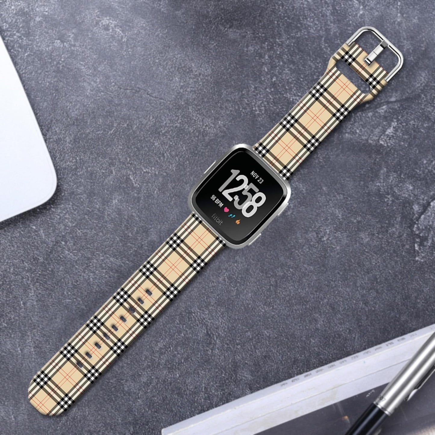 Soft Silicone Watch Bands Compatible with Fitbit Versa 2/Versa/Fitbit Versa Lite/SE Cartoon Band，23mm Cute Floral Pattern Printed Strap Replacement Wristband for Men Women Teens.