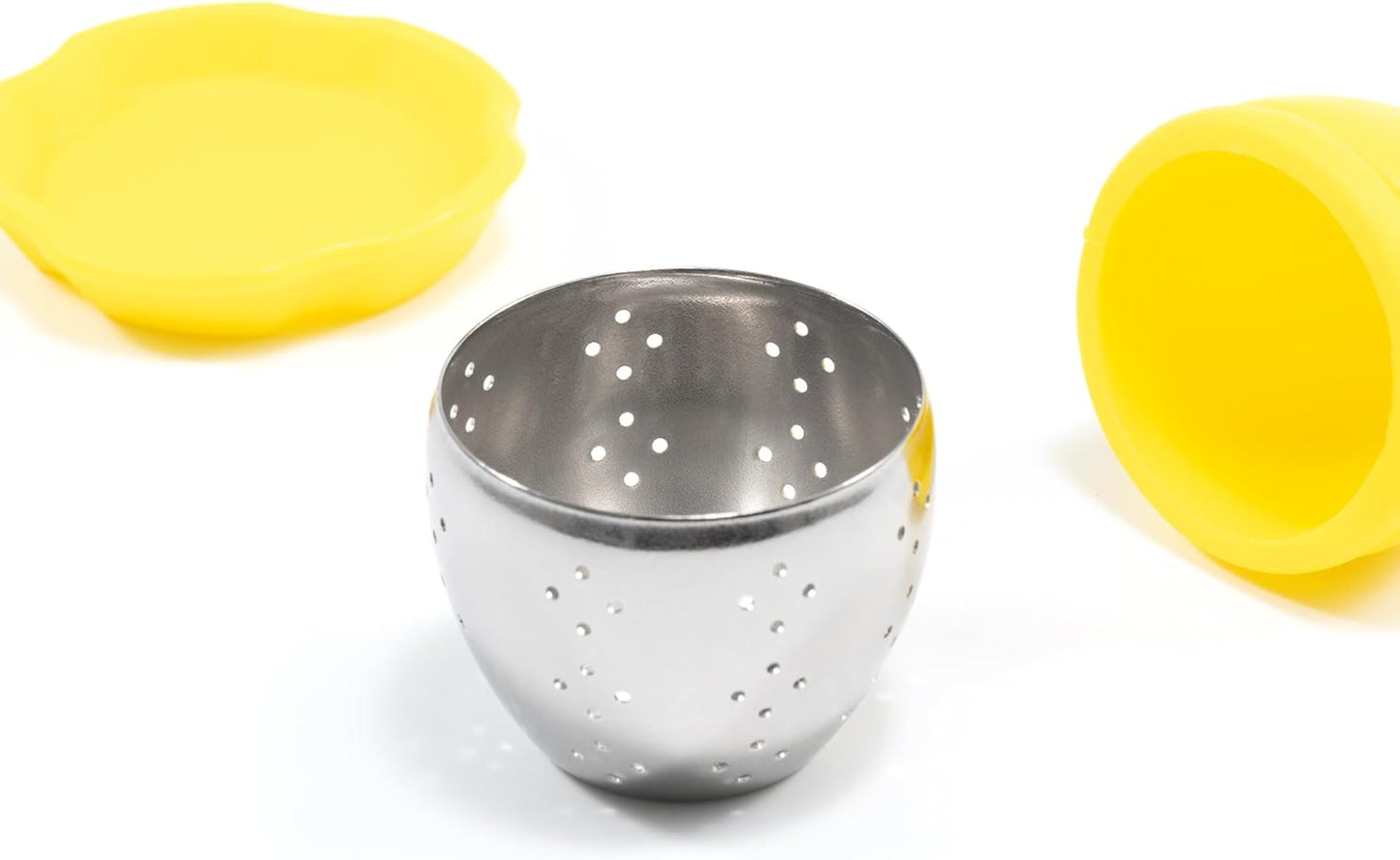 1pcs Silicone Stainless Steel Tea Ball 1.5 Inch Tea Infuser Strainers Tea Strainer Filters Tea Interval Diffuser for Tea (yellow)