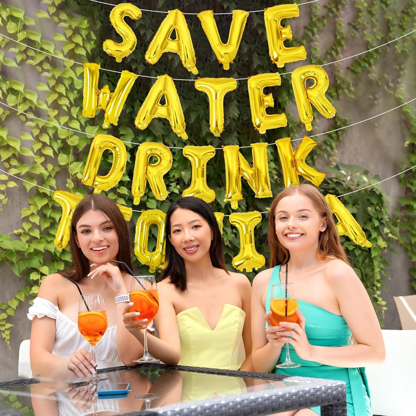 Save Water Drink Tequila Decorations Gold Save Water Drink Tequila Balloon Banner Lemon Balloon Banner Decor for Cinco de Mayo Final Fiesta Bachelorette Birthday Party Cocktail Themed Party
