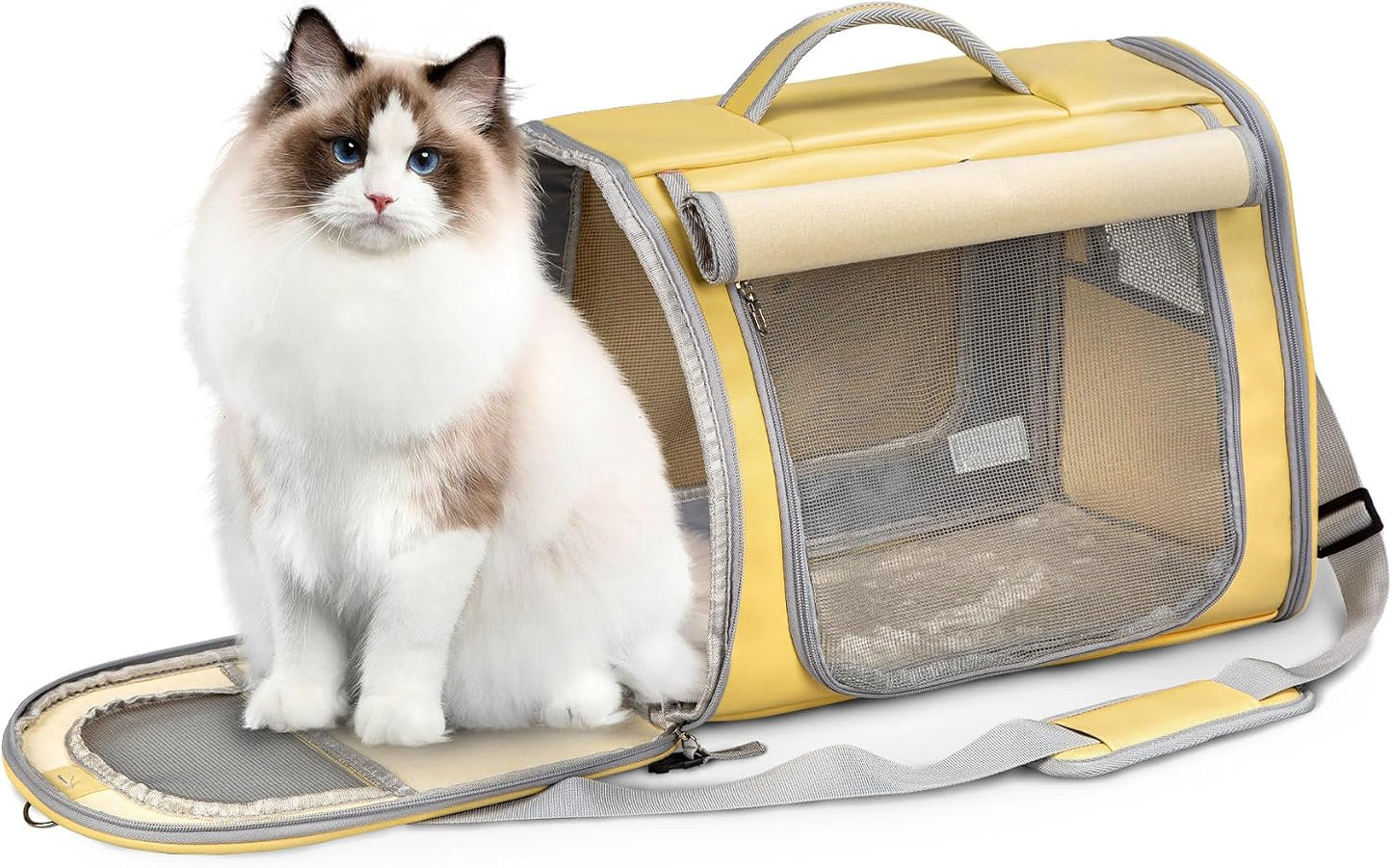Pet Carriers for Cats Small Soft-Sided Travel Animal Dogs Under 16lbs, Collapsible Travel Pet Carrier Bag for Puppies Kittens Cats Dogs,Yellow