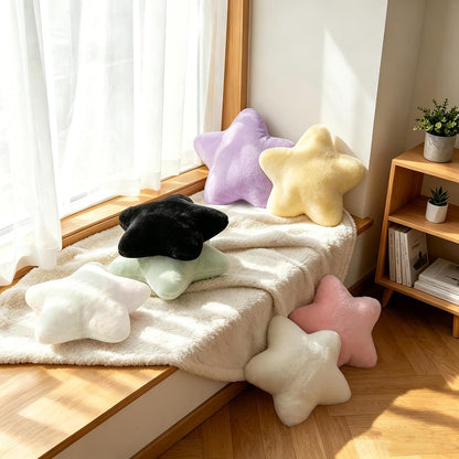 2PCS Star Pillow Set,15.35“ Cute Yellow Decorative Throw Pillows for Bed | Star Shaped Throw Pillows, Soft Faux Plush,PP Cotton Filling, Aesthetic Pillow Cushion for Room Bedroom Sofa Couch Decor