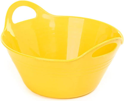 Home Plastic Bowls with Handles (1.8L Medium 2pk, Yellow)