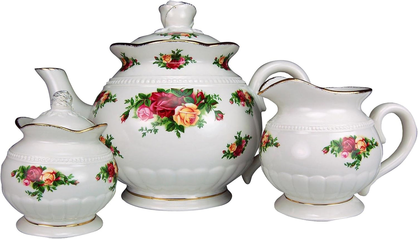 Old Country Roses Fluted 3-Piece Tea Set
