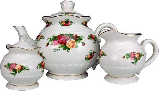 Old Country Roses Fluted 3-Piece Tea Set