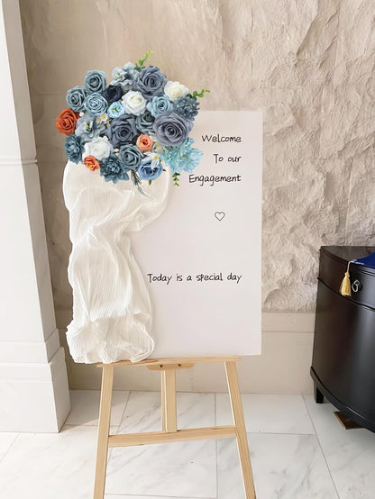 Multi Use Artificial Flowers Combo for DIY Centerpieces Arrangements Wedding Bridal Bouquet Table Chair Decor Candle Holder Baby Shower Cake Decor Flower Strips Home Décor (Yellow)
