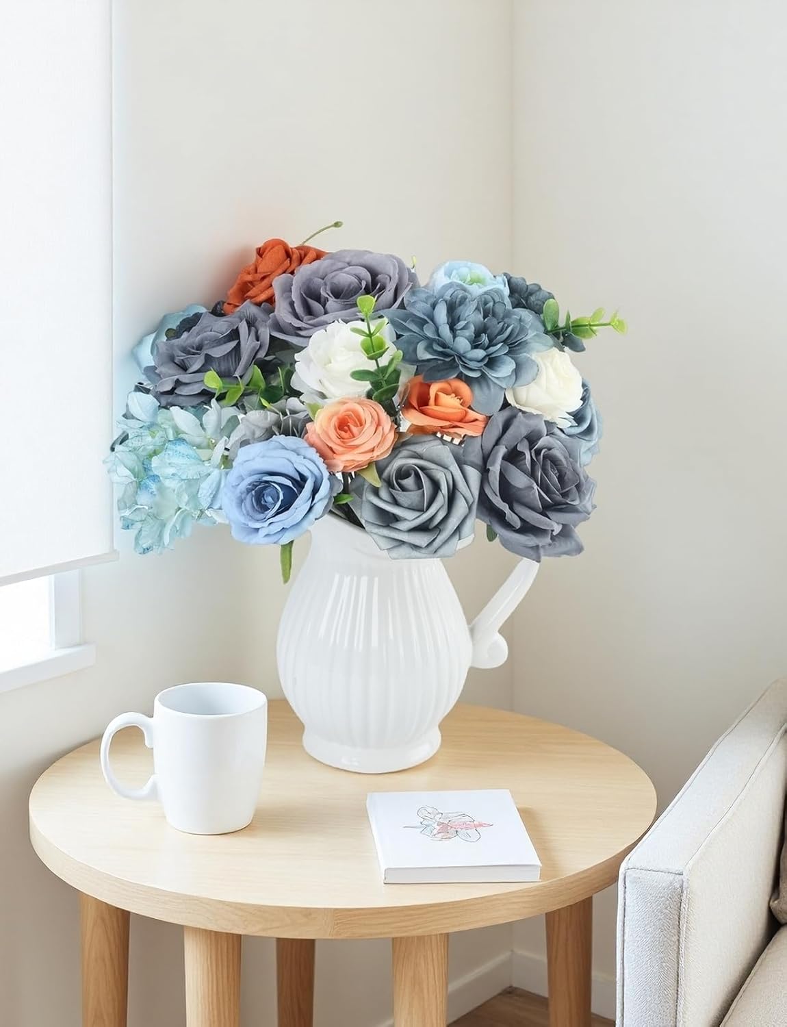 Multi Use Artificial Flowers Combo for DIY Centerpieces Arrangements Wedding Bridal Bouquet Table Chair Decor Candle Holder Baby Shower Cake Decor Flower Strips Home Décor (Yellow)