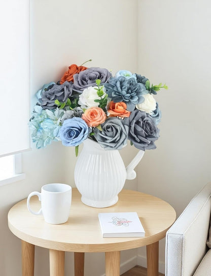 Multi Use Artificial Flowers Combo for DIY Centerpieces Arrangements Wedding Bridal Bouquet Table Chair Decor Candle Holder Baby Shower Cake Decor Flower Strips Home Décor (Yellow)