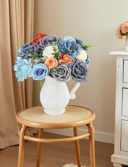 Multi Use Artificial Flowers Combo for DIY Centerpieces Arrangements Wedding Bridal Bouquet Table Chair Decor Candle Holder Baby Shower Cake Decor Flower Strips Home Décor (Yellow)