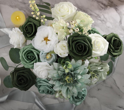 Multi Use Artificial Flowers Combo for DIY Centerpieces Arrangements Wedding Bridal Bouquet Table Chair Decor Candle Holder Baby Shower Cake Decor Flower Strips Home Décor (Yellow)
