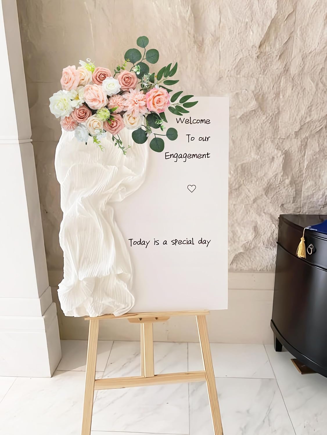 Multi Use Artificial Flowers Combo for DIY Centerpieces Arrangements Wedding Bridal Bouquet Table Chair Decor Candle Holder Baby Shower Cake Decor Flower Strips Home Décor (Yellow)
