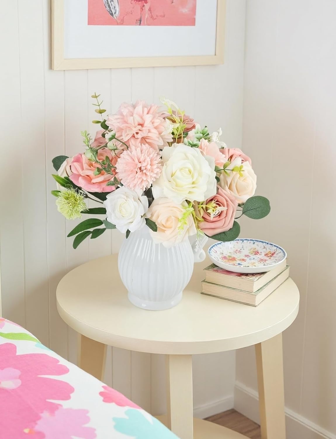 Multi Use Artificial Flowers Combo for DIY Centerpieces Arrangements Wedding Bridal Bouquet Table Chair Decor Candle Holder Baby Shower Cake Decor Flower Strips Home Décor (Yellow)