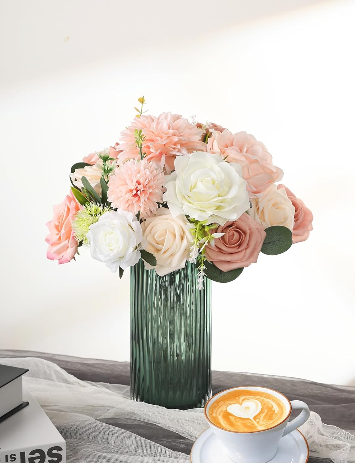 Multi Use Artificial Flowers Combo for DIY Centerpieces Arrangements Wedding Bridal Bouquet Table Chair Decor Candle Holder Baby Shower Cake Decor Flower Strips Home Décor (Yellow)