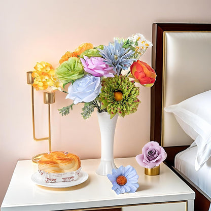 Multi Use Artificial Flowers Combo for DIY Centerpieces Arrangements Wedding Bridal Bouquet Table Chair Decor Candle Holder Baby Shower Cake Decor Flower Strips Home Décor (Yellow)