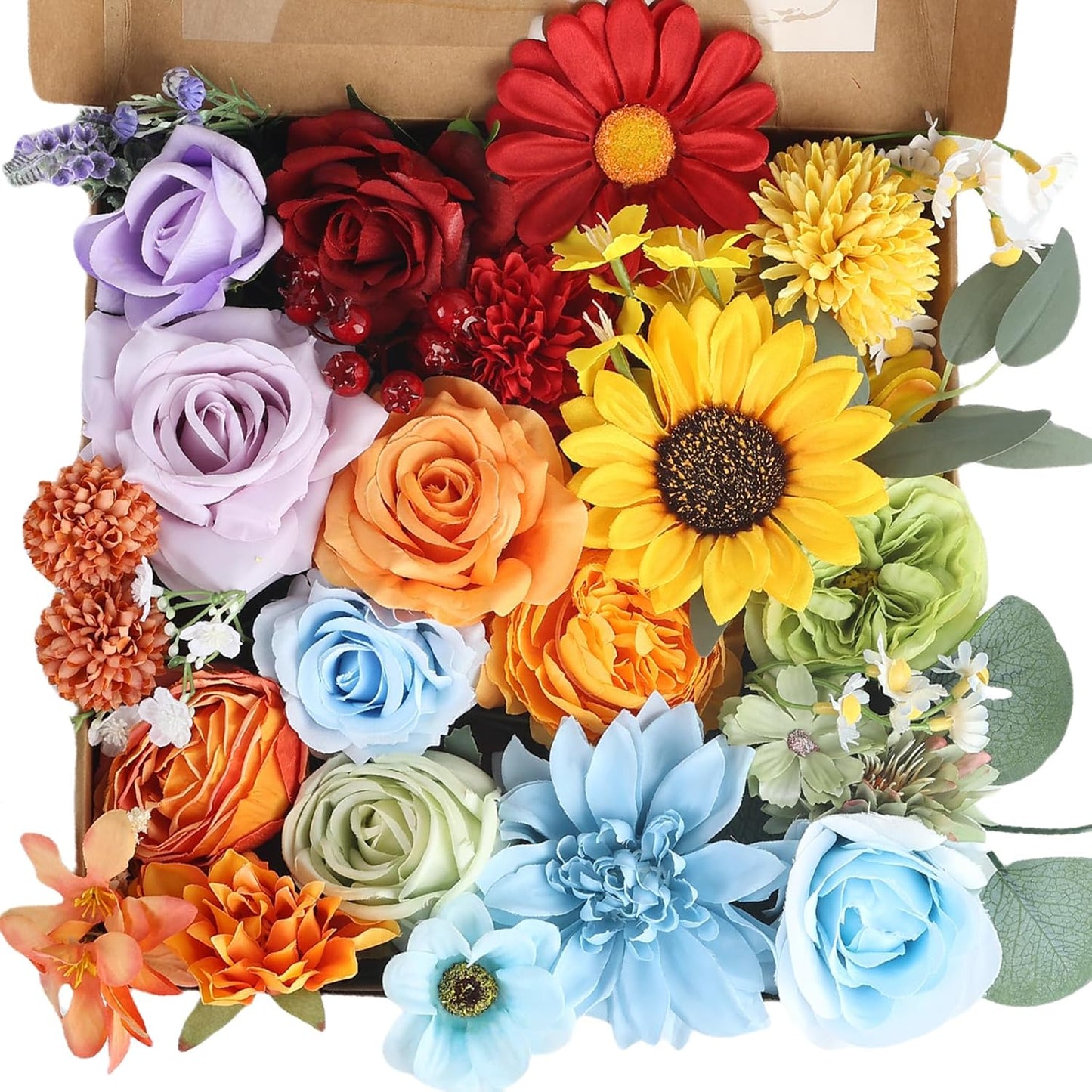 Multi Use Artificial Flowers Combo for DIY Centerpieces Arrangements Wedding Bridal Bouquet Table Chair Decor Candle Holder Baby Shower Cake Decor Flower Strips Home Décor (Yellow)