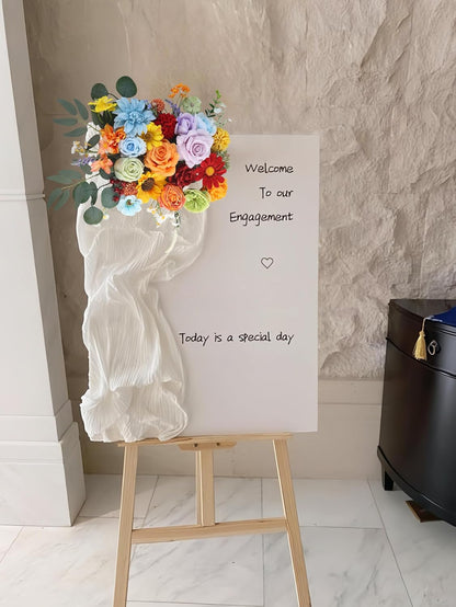 Multi Use Artificial Flowers Combo for DIY Centerpieces Arrangements Wedding Bridal Bouquet Table Chair Decor Candle Holder Baby Shower Cake Decor Flower Strips Home Décor (Yellow)