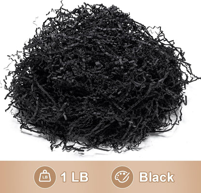 1 LB Crinkle Cut Paper Shred Yellow Shredded Paper For Gift Box | Gift Baskets Filler - Gift Box Bag Filler - Confetti Stuffing for Birthday, Holiday Present Packaging Wrapping
