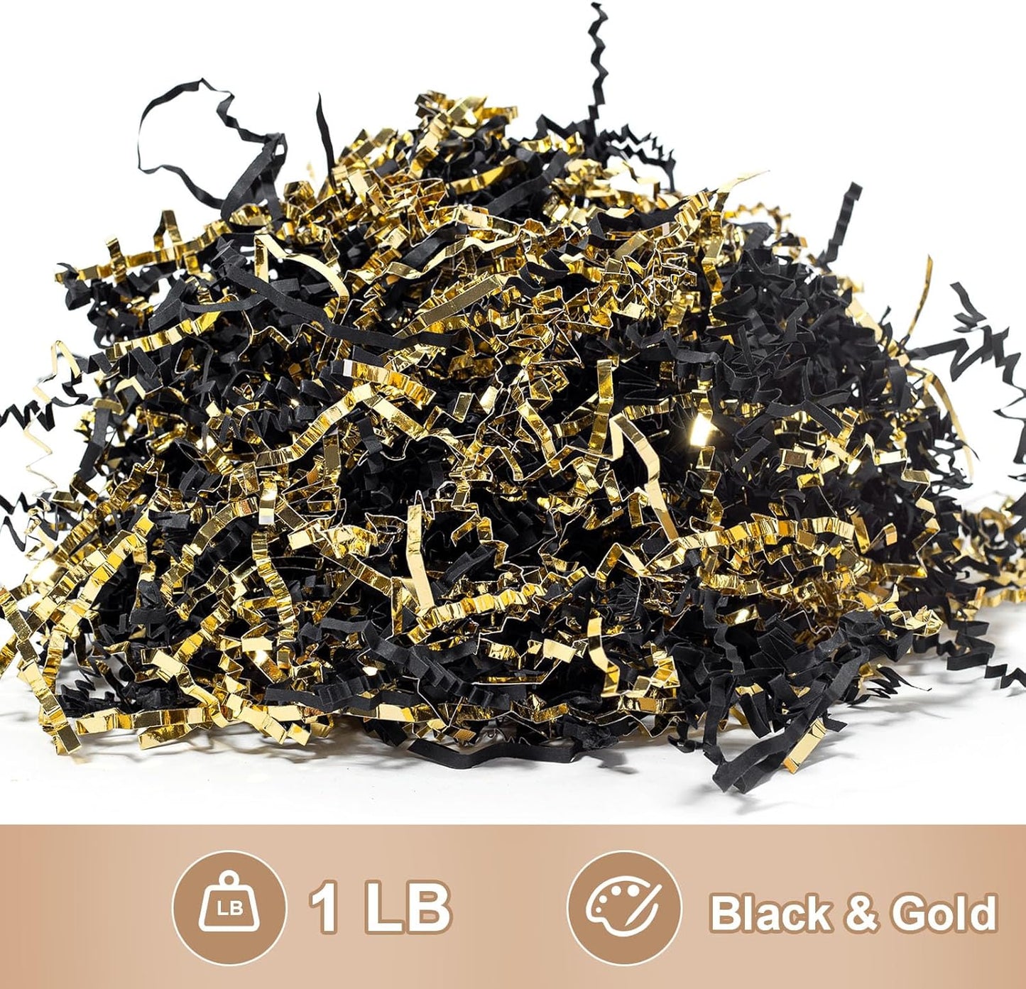 1 LB Crinkle Cut Paper Shred Yellow Shredded Paper For Gift Box | Gift Baskets Filler - Gift Box Bag Filler - Confetti Stuffing for Birthday, Holiday Present Packaging Wrapping