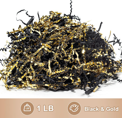 1 LB Crinkle Cut Paper Shred Yellow Shredded Paper For Gift Box | Gift Baskets Filler - Gift Box Bag Filler - Confetti Stuffing for Birthday, Holiday Present Packaging Wrapping