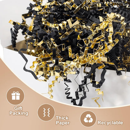 1 LB Crinkle Cut Paper Shred Yellow Shredded Paper For Gift Box | Gift Baskets Filler - Gift Box Bag Filler - Confetti Stuffing for Birthday, Holiday Present Packaging Wrapping
