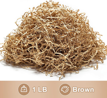 1 LB Crinkle Cut Paper Shred Yellow Shredded Paper For Gift Box | Gift Baskets Filler - Gift Box Bag Filler - Confetti Stuffing for Birthday, Holiday Present Packaging Wrapping