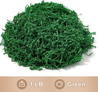 1 LB Crinkle Cut Paper Shred Yellow Shredded Paper For Gift Box | Gift Baskets Filler - Gift Box Bag Filler - Confetti Stuffing for Birthday, Holiday Present Packaging Wrapping