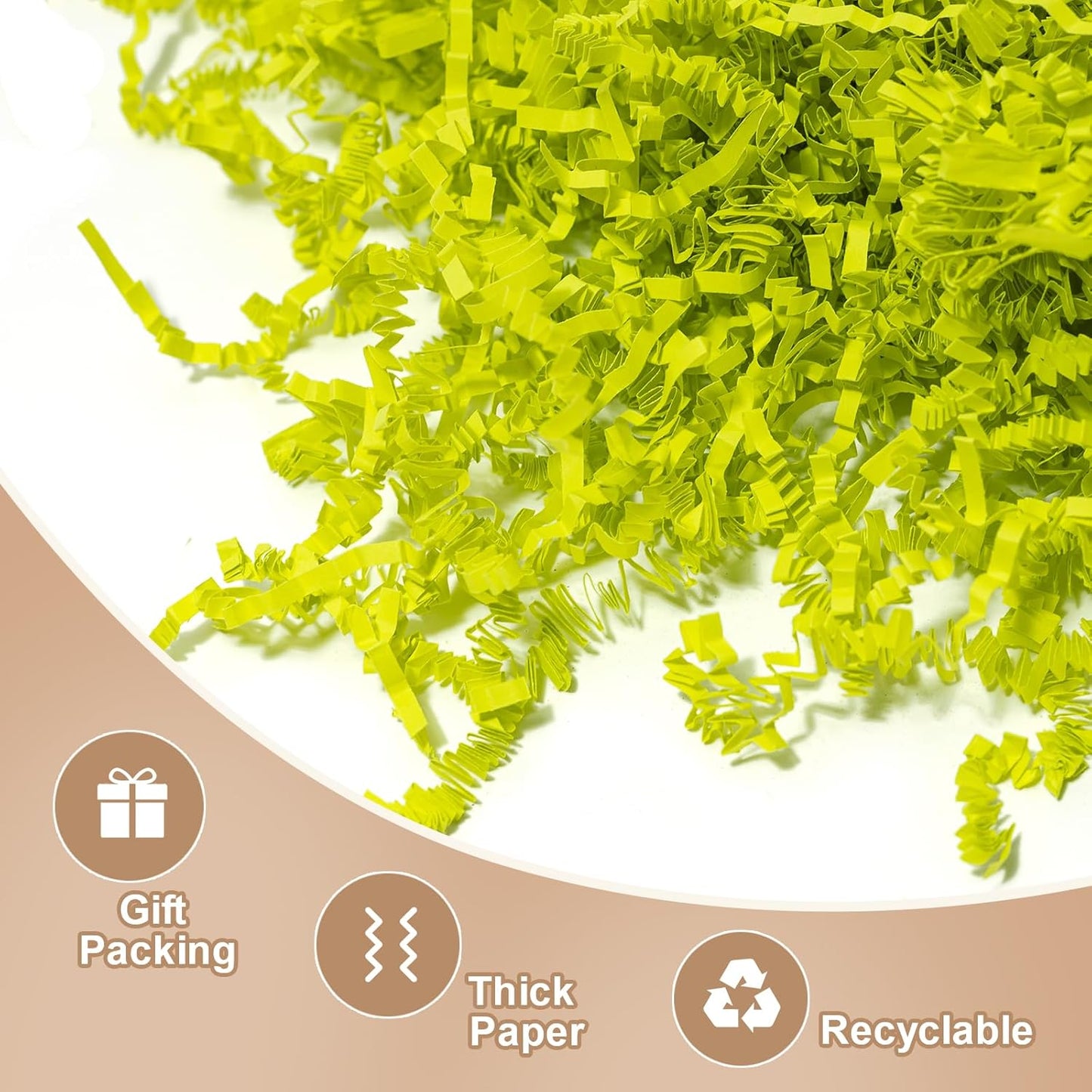 1 LB Crinkle Cut Paper Shred Yellow Shredded Paper For Gift Box | Gift Baskets Filler - Gift Box Bag Filler - Confetti Stuffing for Birthday, Holiday Present Packaging Wrapping
