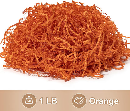 1 LB Crinkle Cut Paper Shred Yellow Shredded Paper For Gift Box | Gift Baskets Filler - Gift Box Bag Filler - Confetti Stuffing for Birthday, Holiday Present Packaging Wrapping