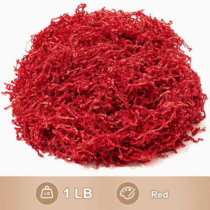 1 LB Crinkle Cut Paper Shred Yellow Shredded Paper For Gift Box | Gift Baskets Filler - Gift Box Bag Filler - Confetti Stuffing for Birthday, Holiday Present Packaging Wrapping