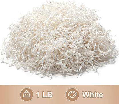 1 LB Crinkle Cut Paper Shred Yellow Shredded Paper For Gift Box | Gift Baskets Filler - Gift Box Bag Filler - Confetti Stuffing for Birthday, Holiday Present Packaging Wrapping