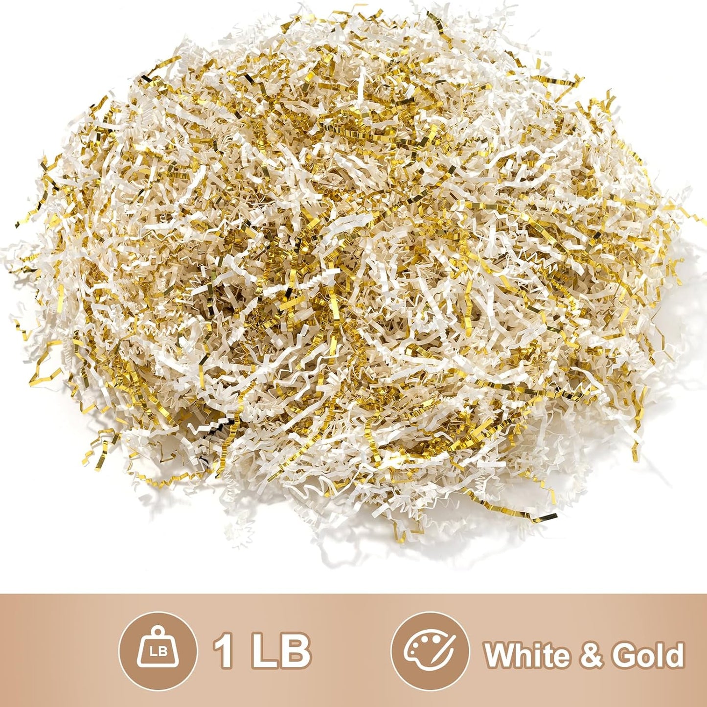 1 LB Crinkle Cut Paper Shred Yellow Shredded Paper For Gift Box | Gift Baskets Filler - Gift Box Bag Filler - Confetti Stuffing for Birthday, Holiday Present Packaging Wrapping