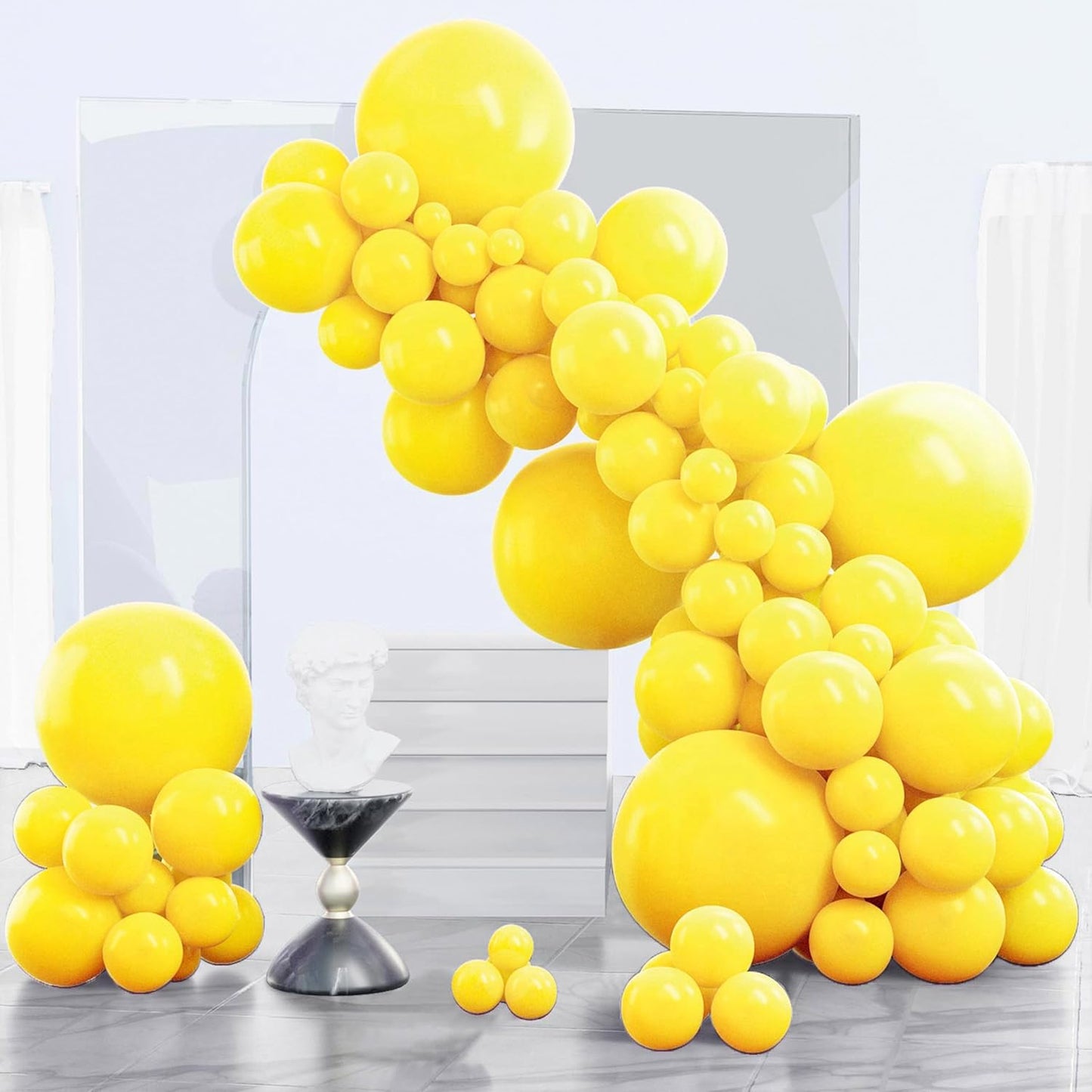 Yellow Balloons 140pcs Matte Yellow Balloons Different Sizes | 18 12 10 5 Inch for Easter Bee Baby Shower Sunflower Birthday Graduation Bee Sunflower Party Decorations Yellow-Y55
