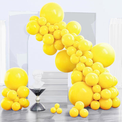 Yellow Balloons 140pcs Matte Yellow Balloons Different Sizes | 18 12 10 5 Inch for Easter Bee Baby Shower Sunflower Birthday Graduation Bee Sunflower Party Decorations Yellow-Y55