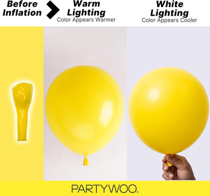 Yellow Balloons 140pcs Matte Yellow Balloons Different Sizes | 18 12 10 5 Inch for Easter Bee Baby Shower Sunflower Birthday Graduation Bee Sunflower Party Decorations Yellow-Y55